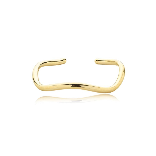 PULSEIRA BRACELETE ONDULADO - BANHADO A OURO