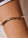 PULSEIRA BRACELETE ONDULADO - BANHADO A OURO