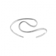 PULSEIRA BRACELETE ORGÂNICO ONDA - BANHADO A RÓDIO BRANCO