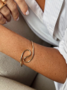 PULSEIRA BRACELETE ORGÂNICO ONDA - BANHADO A RÓDIO BRANCO