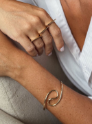PULSEIRA BRACELETE ORGÂNICO ONDA - BANHADO A RÓDIO BRANCO