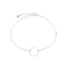 PULSEIRA CIRCULO VAZADO - BANHADO A RODIO BRANCO