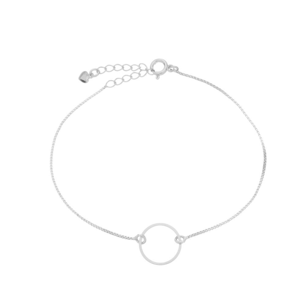 PULSEIRA CIRCULO VAZADO - BANHADO A RODIO BRANCO