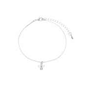 PULSEIRA COM ANJINHO CRAVEJADO - BANHADO A RODIO BRANCO