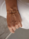 PULSEIRA COM BOLINHAS E CORAÇÃO NO MEIO - BANHADO A RODIO BRANCO