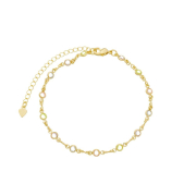 PULSEIRA COM PEDRINHAS COLORIDAS CAROL - BANHADO A OURO