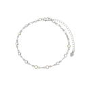 PULSEIRA COM PEDRINHAS COLORIDAS CAROL - BANHADO A RODIO BRANCO