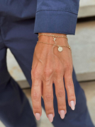 PULSEIRA COM PINGENTE DE SÃO BENTO - BANHADO A RÓDIO BRANCO