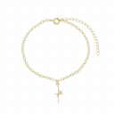 PULSEIRA COM PINGENTE FÉ - BANHADO A OURO