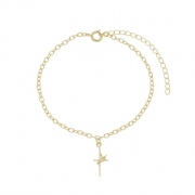 PULSEIRA COM PINGENTE FÉ - BANHADO A OURO