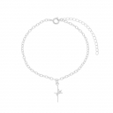 PULSEIRA COM PINGENTE FÉ - BANHADO A RÓDIO BRANCO