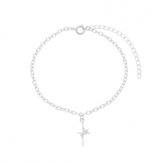 PULSEIRA COM PINGENTE FÉ - BANHADO A RÓDIO BRANCO