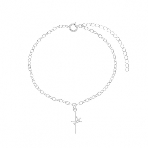 PULSEIRA COM PINGENTE FÉ - BANHADO A RÓDIO BRANCO