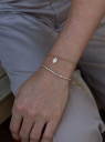 PULSEIRA COM PINGENTE NOSSA SENHORA DAS GRAÇAS CRAVEJADO - BANHADO A RÓDIO BRANCO