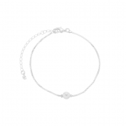 PULSEIRA COM UMA PÉROLA NO MEIO - BANHADO A RÓDIO BRANCO