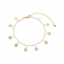 PULSEIRA CORAÇÕES LISOS PENDURADOS - BANHADO A OURO