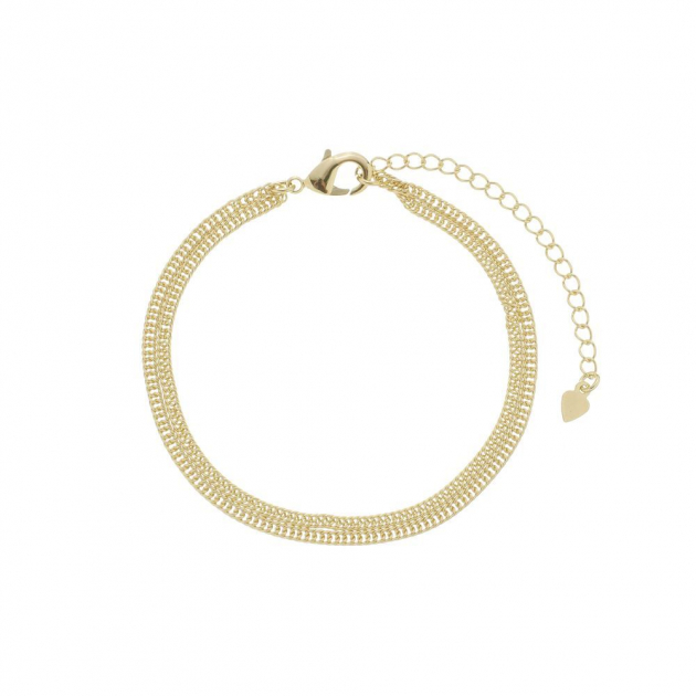 PULSEIRA DUPLA DE MALHA FINA - BANHADO A OURO