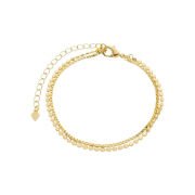 PULSEIRA DUPLA ELOS KAREN BANHADA A OURO
