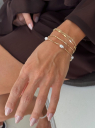 PULSEIRA DUPLA ELOS PEQUENOS E PLAQUINHAS  - BANHADO A OURO
