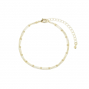 PULSEIRA DUPLA MALHA LISA E BOLINHAS - BANHADO A OURO