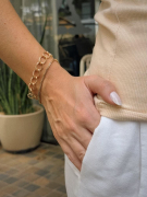 PULSEIRA ELOS COM DETALHES- BANHADO A RODIO BRANCO