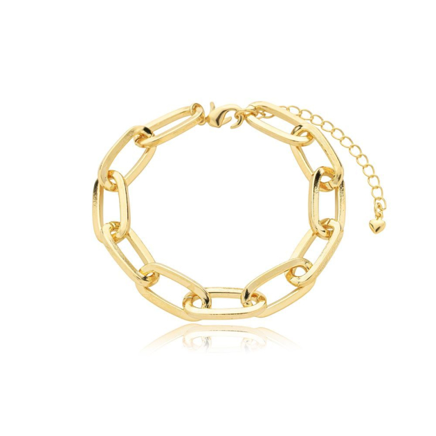 PULSEIRA ELOS GRANDES - BANHADO A OURO