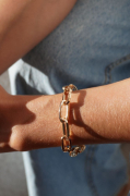 PULSEIRA ELOS GRANDES - BANHADO A RODIO BRANCO