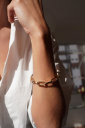 PULSEIRA ELOS GRANDES - BANHADO A RODIO BRANCO