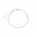 PULSEIRA ELOS OVAIS - BANHADO A RODIO BRANCO
