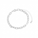 PULSEIRA ELOS QUADRADOS - BANHADO A RODIO BRANCO