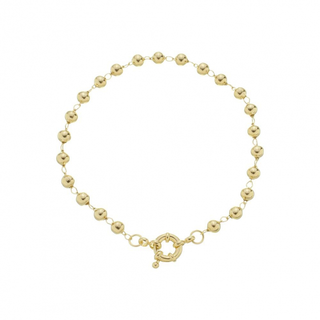 PULSEIRA ESFERAS LISAS - BANHADO A OURO
