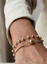 PULSEIRA ESFERAS LISAS - BANHADO A OURO