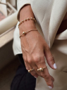 PULSEIRA ESFERAS LISAS - BANHADO A OURO