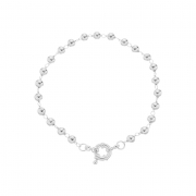 PULSEIRA ESFERAS LISAS - BANHADO A RÓDIO BRANCO
