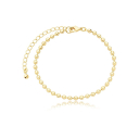 PULSEIRA ESFERAS PEQUENAS LISAS - BANHADO A OURO
