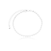 PULSEIRA ESFERAS PEQUENAS LISAS - BANHADO A RODIO BRANCO