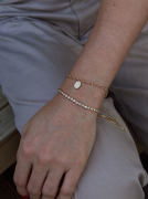 PULSEIRA FECHO REGULÁVEL COM ZIRCÔNIAS GRANDES - BANHADO A RÓDIO BRANCO