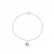 PULSEIRA INFANTIL BORBOLETA COLORIDA - BANHADO A RODIO BRANCO