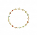 PULSEIRA INFANTIL CORAÇÕES COLORIDOS - BANHADO A OURO