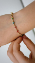 PULSEIRA INFANTIL CORAÇÕES COLORIDOS - BANHADO A OURO