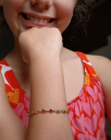 PULSEIRA INFANTIL CORAÇÕES COLORIDOS - BANHADO A OURO