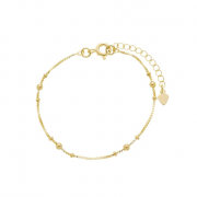 PULSEIRA INFANTIL LISA COM BOLINHAS  - BANHADO A OURO