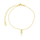 PULSEIRA INFANTIL PINGENTE CORAÇÃO DE ZIRCÔNIA - BANHADO A OURO