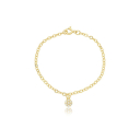 PULSEIRA INFANTIL PINGENTE FLOR CRAVEJADA - BANHADO A OURO
