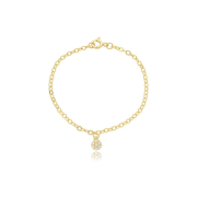 PULSEIRA INFANTIL PINGENTE FLOR CRAVEJADA - BANHADO A OURO
