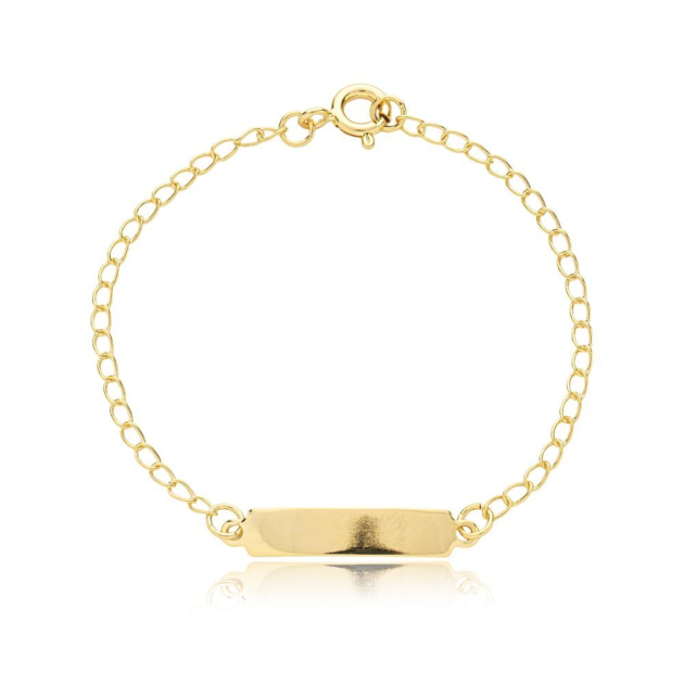 PULSEIRA INFANTIL PLACA PARA NOME  - BANHADO A OURO