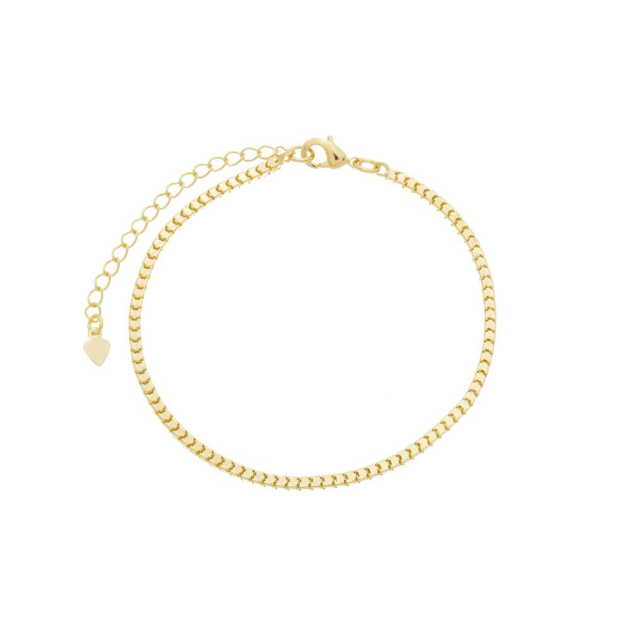 PULSEIRA MALHA QUADRADA - BANHADO A OURO