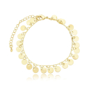 PULSEIRA MEDALHAS LISAS - BANHADO A OURO