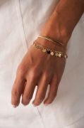 PULSEIRA MEDALHAS LISAS - BANHADO A OURO