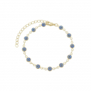PULSEIRA OLHO GREGO PEQUENO - BANHADO A OURO
